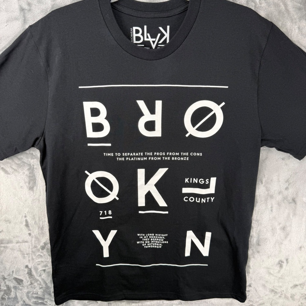 Rocawear BLVK Brooklyn Kings County Mens T-Shirt Black Cotton Large Streetwear - Picture 16 of 16